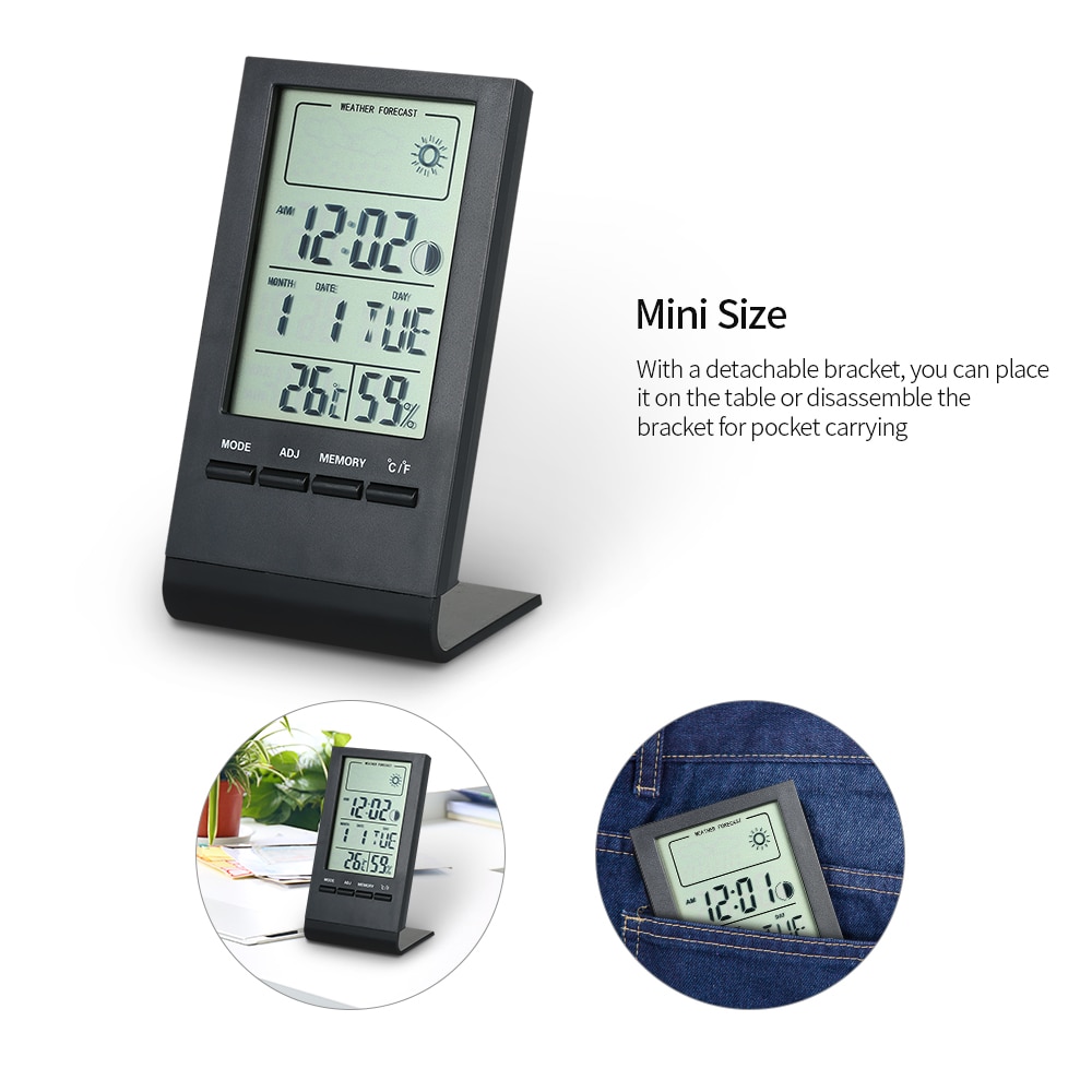 KKMOON Jam Meja Mini Digital Thermometer Hygrometer Weather Station